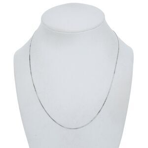 Vintage Italy KC Sterling Silver 925 1.3mm Cuban Link Chain Necklace 17.5"